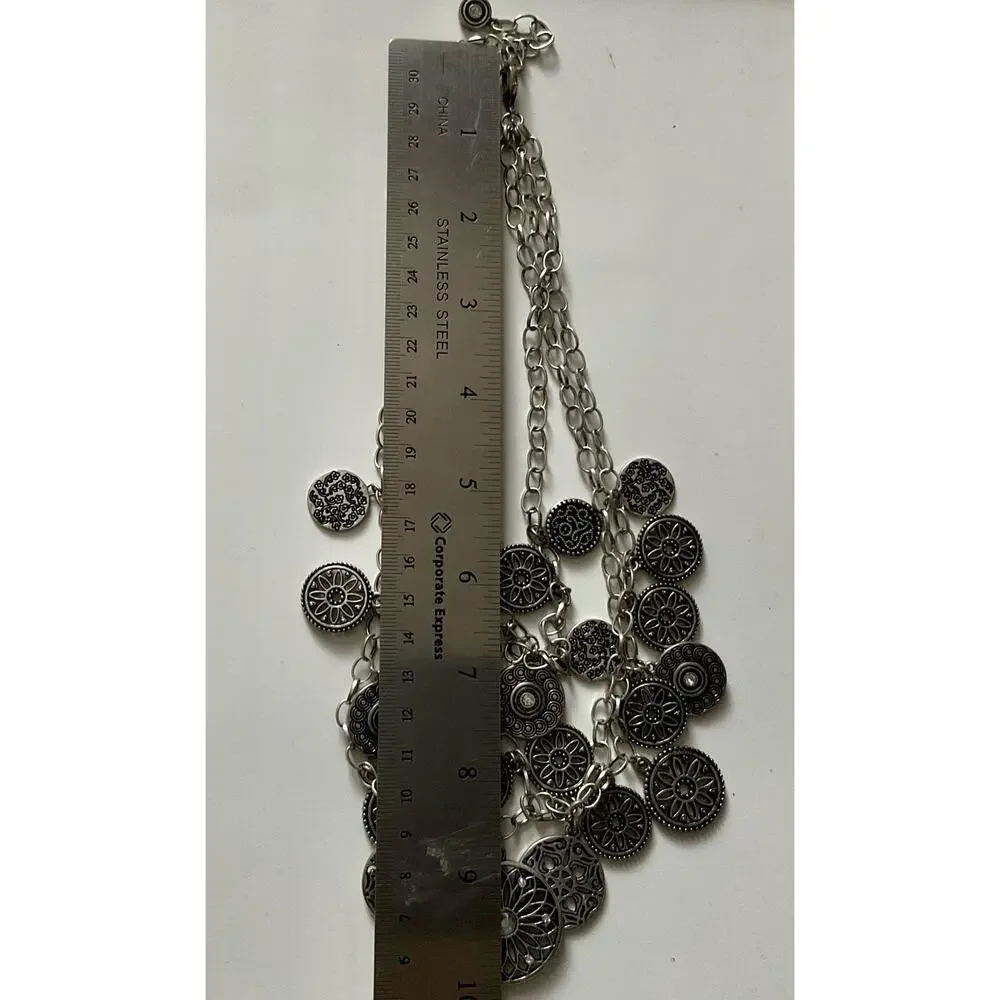 Coin Statement Necklace - SILVER - Picture 4 of 4